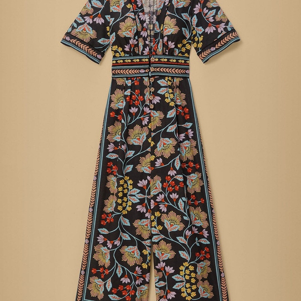 Farm Rio Flowery Black Jumpsuit - Picture 6 of 7